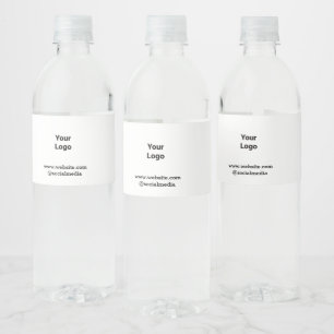 Simple minimal elegant custom logo here company  w water bottle label