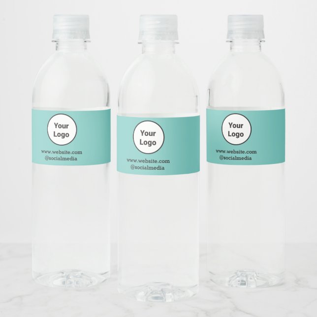 Simple minimal elegant custom logo here company  w water bottle label (Bottles)