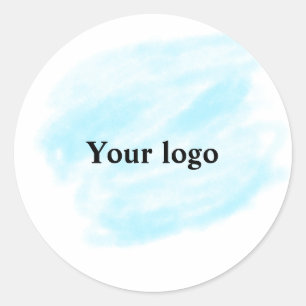 Simple minimal elegant custom logo here company wa classic round sticker