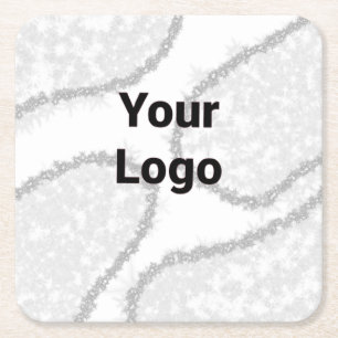 Simple minimal elegant custom logo here company wa square paper coaster