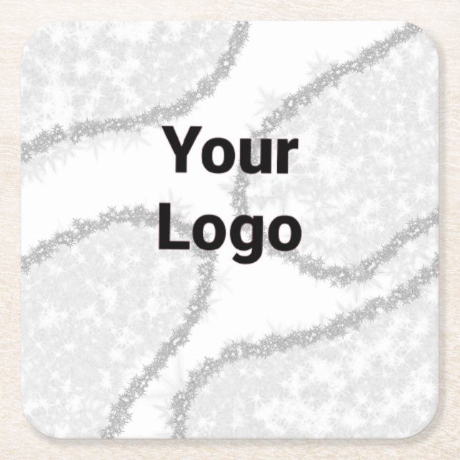 Simple minimal elegant custom logo here company wa square paper coaster (Front)