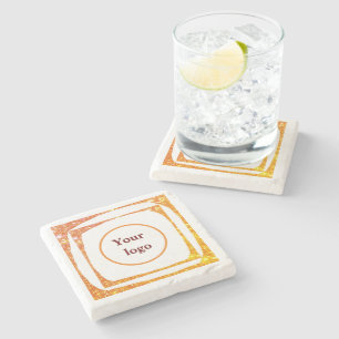 Simple minimal elegant custom logo here company wa stone coaster