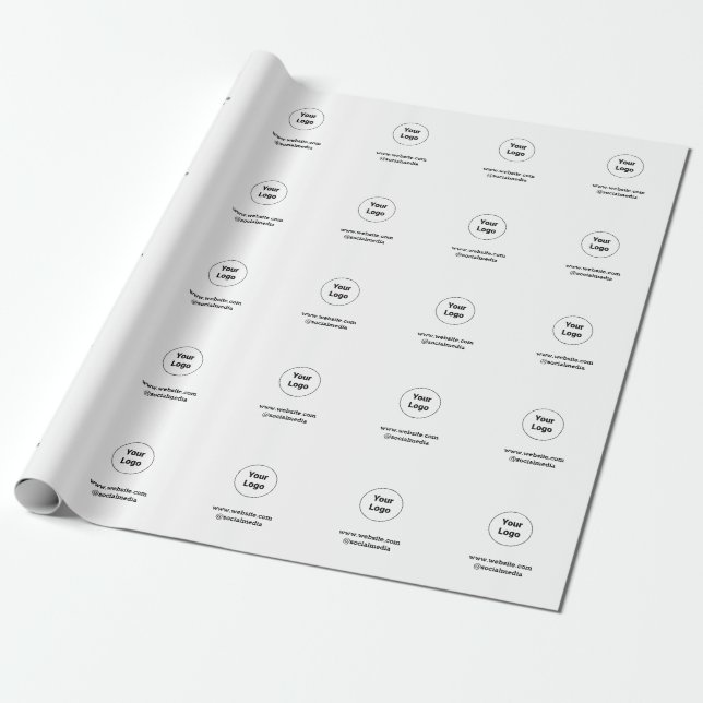 Simple minimal elegant custom logo here company  wrapping paper (Unrolled)