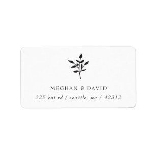 Simple Minimal Elegant Modern Botanical address Label