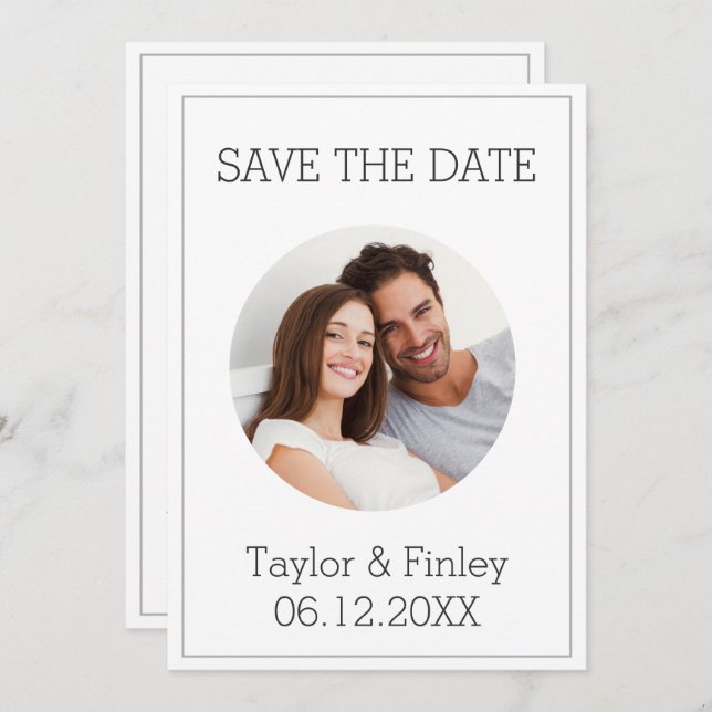  Simple Minimal Elegant Personalized Photo Wedding Invitation (Front/Back)