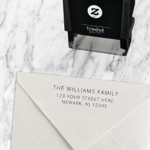 Simple Minimal Elegant Return Address Self-inking Stamp