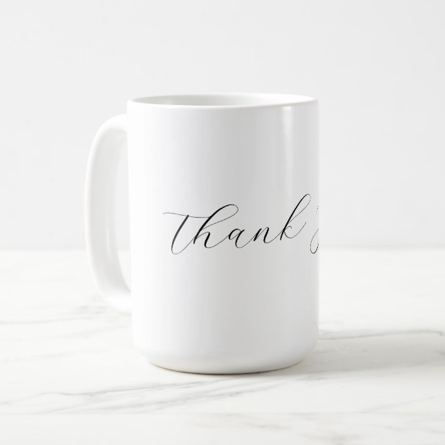 Simple minimal elegant thank you elegant custom  c coffee mug (Front Left)