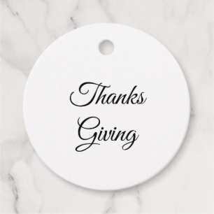 Simple minimal elegant  thanks giving gift tag