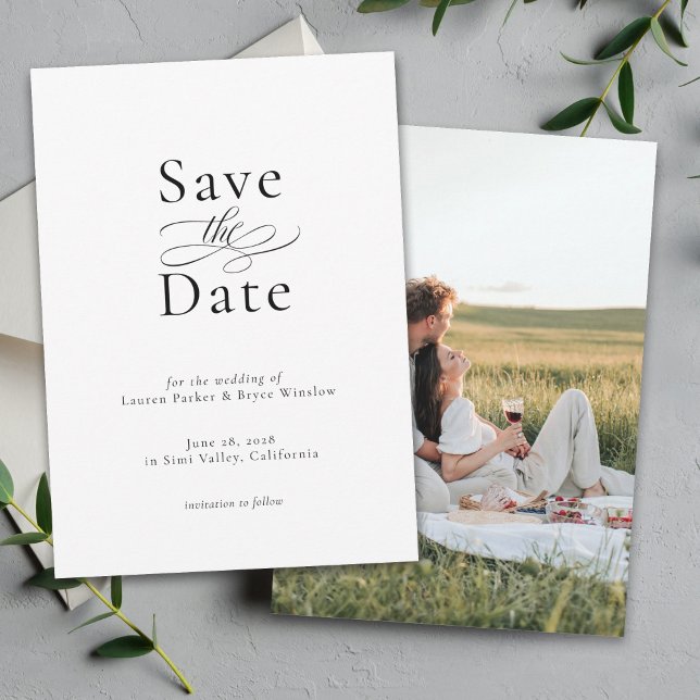 Simple Minimal Elegant Wedding Save the Date Card (Creator Uploaded)