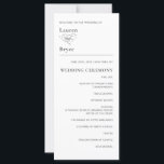 Simple Minimal Elegant White Wedding Program<br><div class="desc">Simple and elegant with minimalist appeal, this wedding program presents your wedding order of ceremony and wedding party names in classic style. The white background with black text has a clean look that is easy for your guests to read. An elegant understated type face pairing presents your text clearly and...</div>