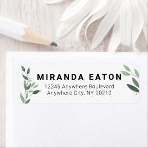 Simple Minimal Eucalyptus Greenery Return Address
