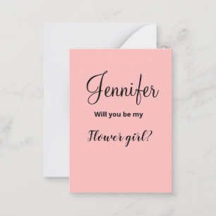 Simple minimal flower girl proposal pastel red car card