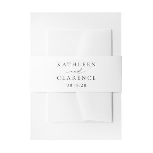 Simple Minimal Formal Traditional Classic Wedding Invitation Belly Band