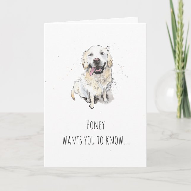 Simple minimal funny Golden Retriever Father's day Card (Front)