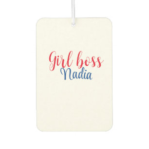 simple minimal girl boss add name text image busin air freshener