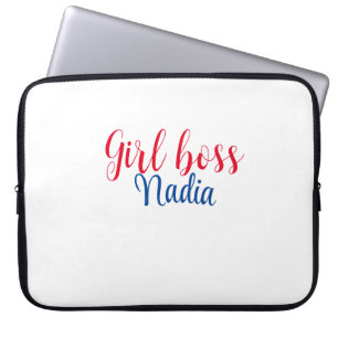 simple minimal girl boss add name text image busin laptop sleeve