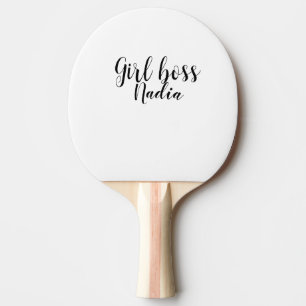 simple minimal girl boss add name text image busin ping pong paddle