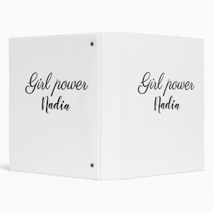 simple minimal girl power add name text image busi binder