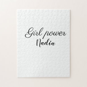 simple minimal girl power add name text image busi jigsaw puzzle