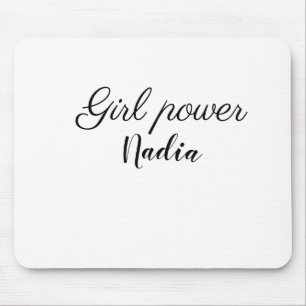 simple minimal girl power add name text image busi mouse pad