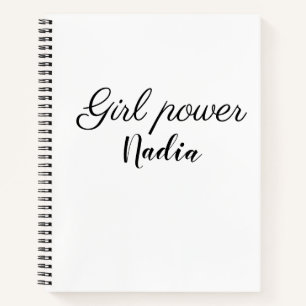 simple minimal girl power add name text image busi notebook