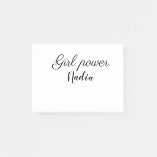 simple minimal girl power add name text image busi post-it notes