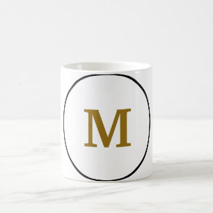 simple minimal gold monogram personalized modern c coffee mug