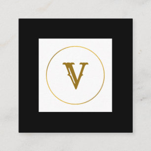 simple minimal gold monogram personalized modern c square business card