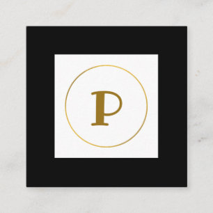 simple minimal gold monogram personalized modern c square business card