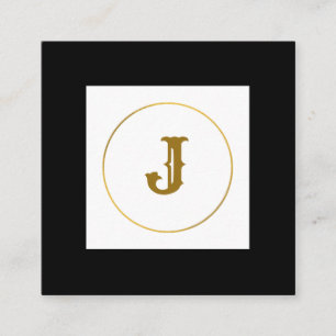 simple minimal gold monogram personalized modern c square business card