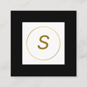 simple minimal gold monogram personalized modern c square business card