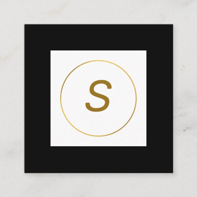 simple minimal gold monogram personalized modern c square business card (Front)