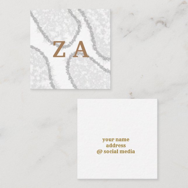 simple minimal gold monogram personalized modern c square business card (Front/Back)