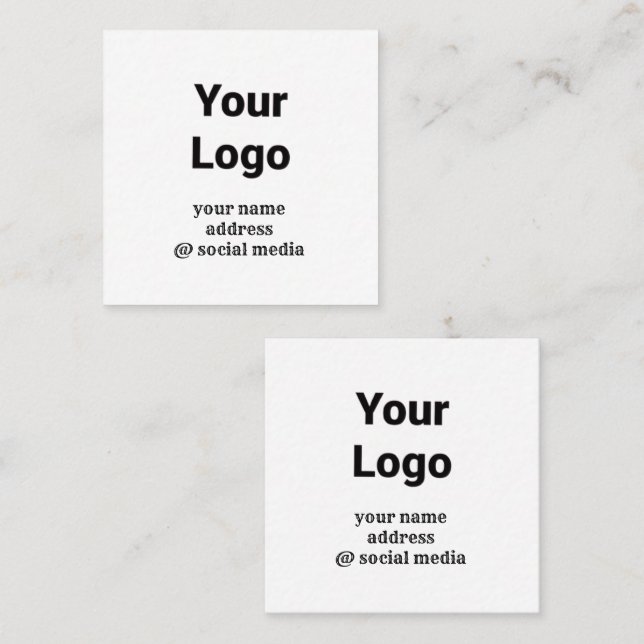 simple minimal gold monogram personalized modern c square business card (Front/Back)