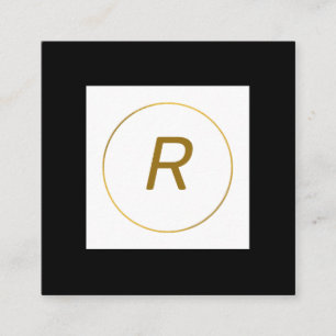 simple minimal gold monogram personalized modern c square business card
