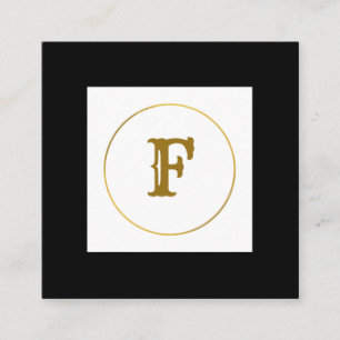 simple minimal gold monogram personalized modern c square business card