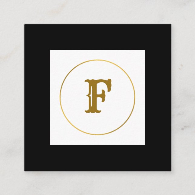 simple minimal gold monogram personalized modern c square business card (Front)