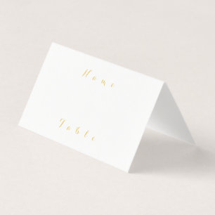 Simple Minimal Gold Wedding Name Place Card