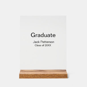 simple minimal graduate add name modern class acrylic sign