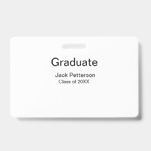 simple minimal graduate add name modern class  badge