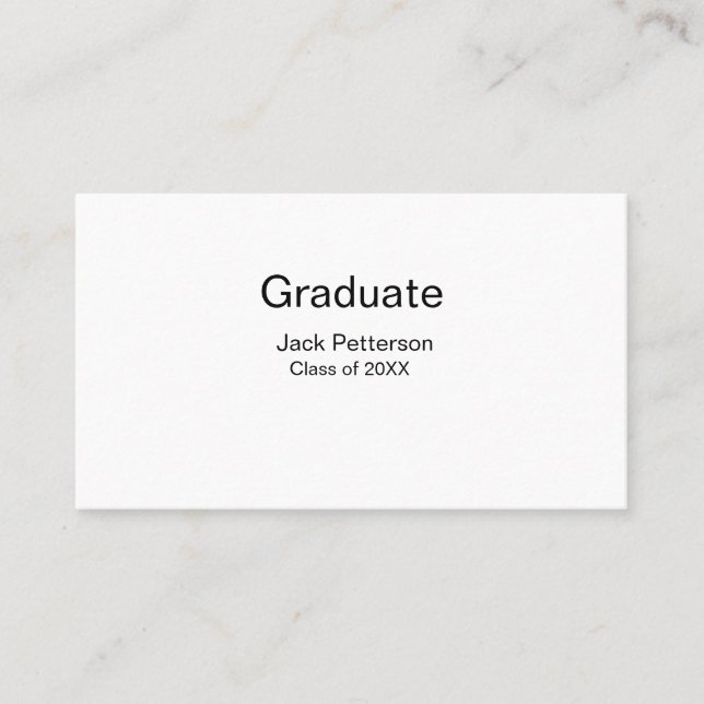 simple minimal graduate add name modern class  business card (Front)
