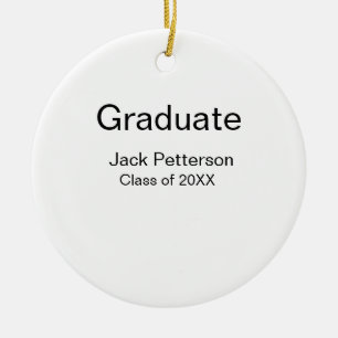 simple minimal graduate add name modern class  ceramic ornament