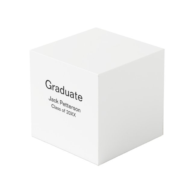 simple minimal graduate add name modern class  cube (Front Angled)