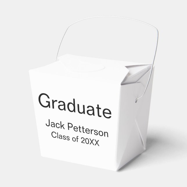 simple minimal graduate add name modern class  favor box (Front Side)
