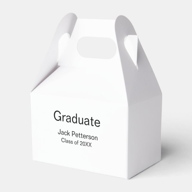 simple minimal graduate add name modern class  favor box (Front Side)