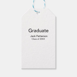 simple minimal graduate add name modern class  gift tags