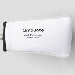 simple minimal graduate add name modern class  golf head cover
