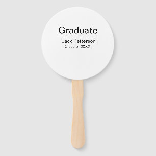 simple minimal graduate add name modern class  hand fan