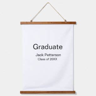 simple minimal graduate add name modern class  hanging tapestry