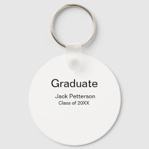 simple minimal graduate add name modern class keychain